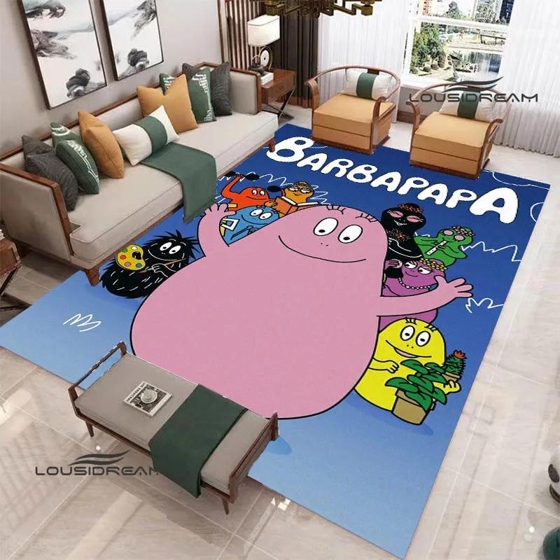 Barbapapa Cartoon Printed Carpet Non-slip Carpet Yoga Mat Door Mat Photography Props Kitchen Mat Home Area Rug Birthday Gift