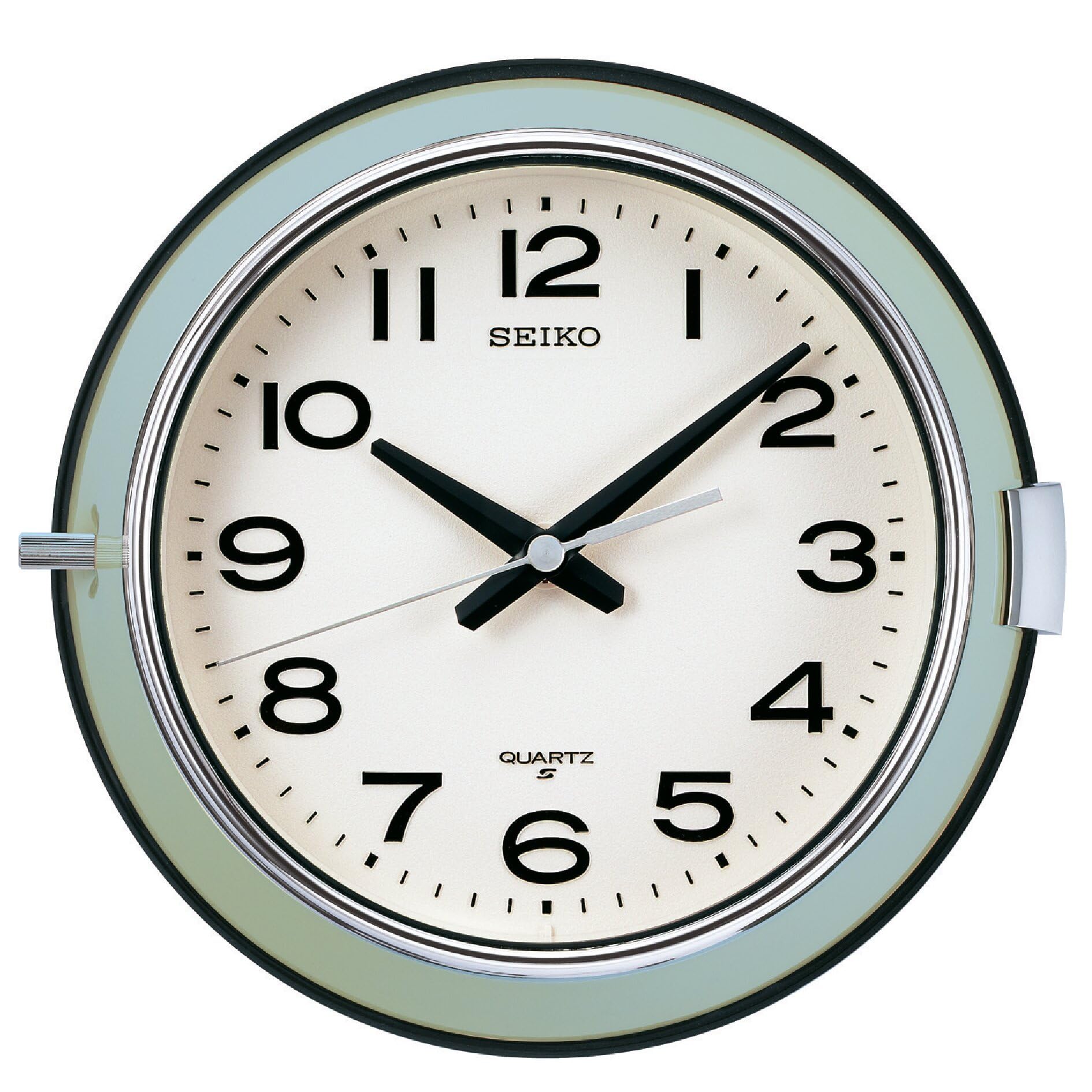 Seiko Clock Wall Metal KX816M Clock, Quartz, Analog, Frame, Green, 221x232x63mm, зелёный