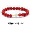 Trendy Beaded Bracelet With Natural Agate Stones - Stylish Cross Pendant Bracelet - Elegant Jewelry For Daily Wear