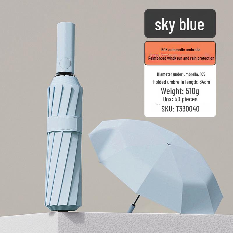 "Large Fully Automatic Folding Umbrella for Sun and Rain, High-Grade Men's Dual-Use Parasol"