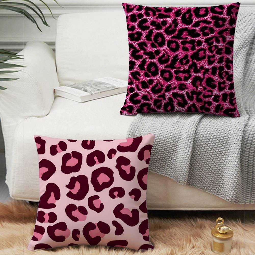 Pink Leopard Pattern Pillow Case Home Decor Throw For Sofa Bed Car Room Decor Gift Idea