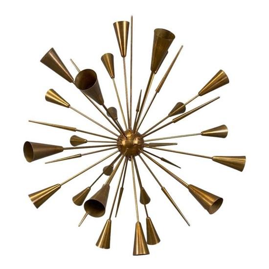Modern Sputnik Chandelier Ustinov Style 32 Arm 24 Light Mid Century Brass Sputnik Chandelier Light Fixture