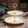 Ceramic Three-Tier Pastry Stand: English-European Style Fruit Bowl, Cake, Candy, and Snack Plate for Afternoon Tea.