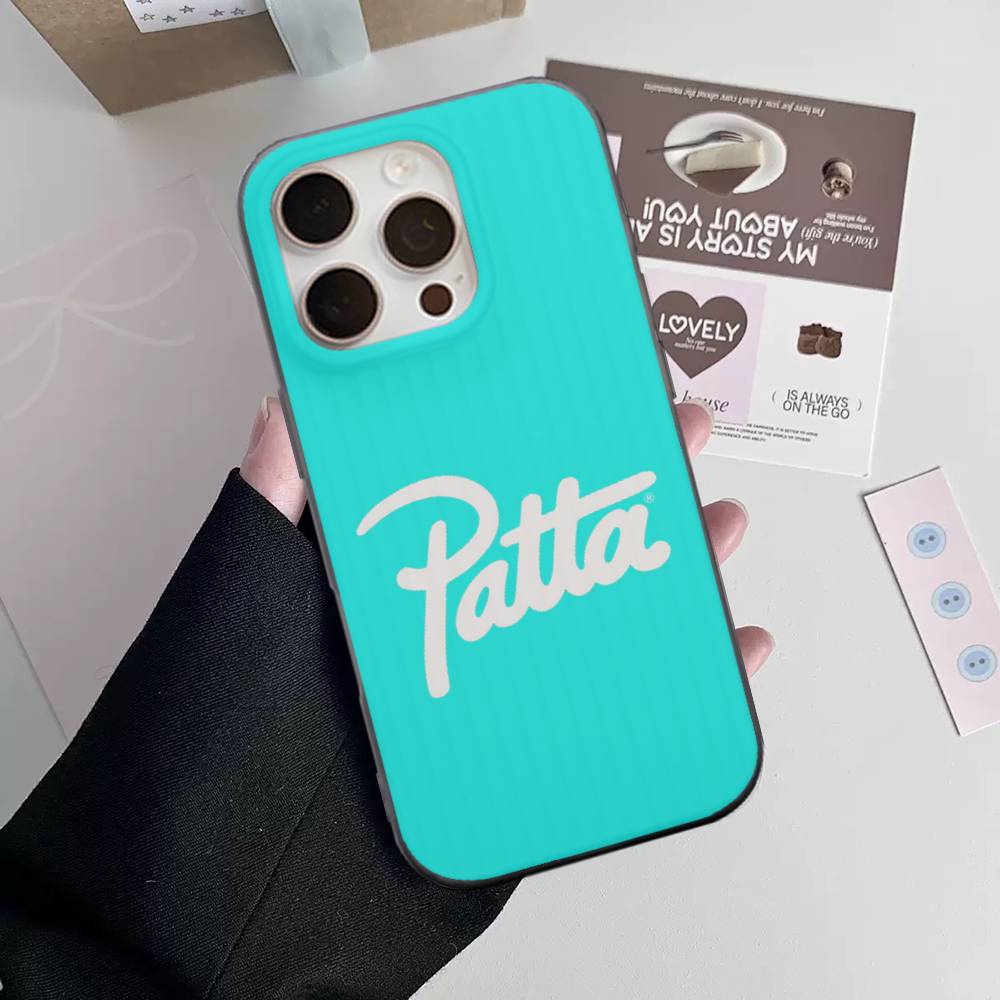 Fashion P-patta Soft Corrugated Phone Case For IPhone 11 12 13 14 15 16 17 Pro Max Plus Pro Shockproof Cover