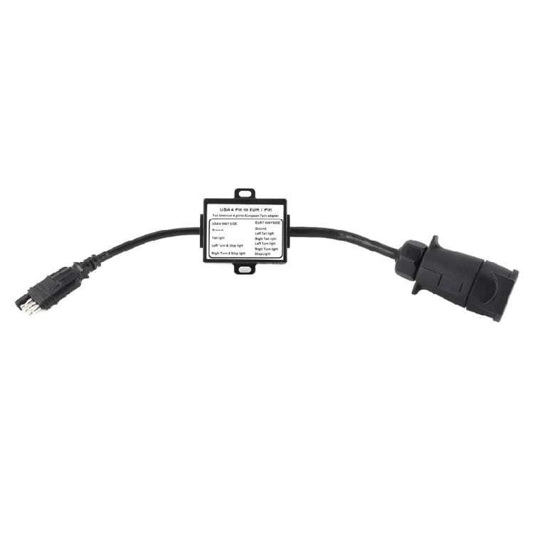 4 Pin to 7 Pin Converter Adapter for Stable Trailer Lighting System Enhanced Driving Safety Secure Brake Light Function