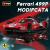 Bburago 1:18 Ferrari 499P LMH 2023 Car Model Boy Big Toy Static Die Cast Vehicles Collectible Model Car Toys