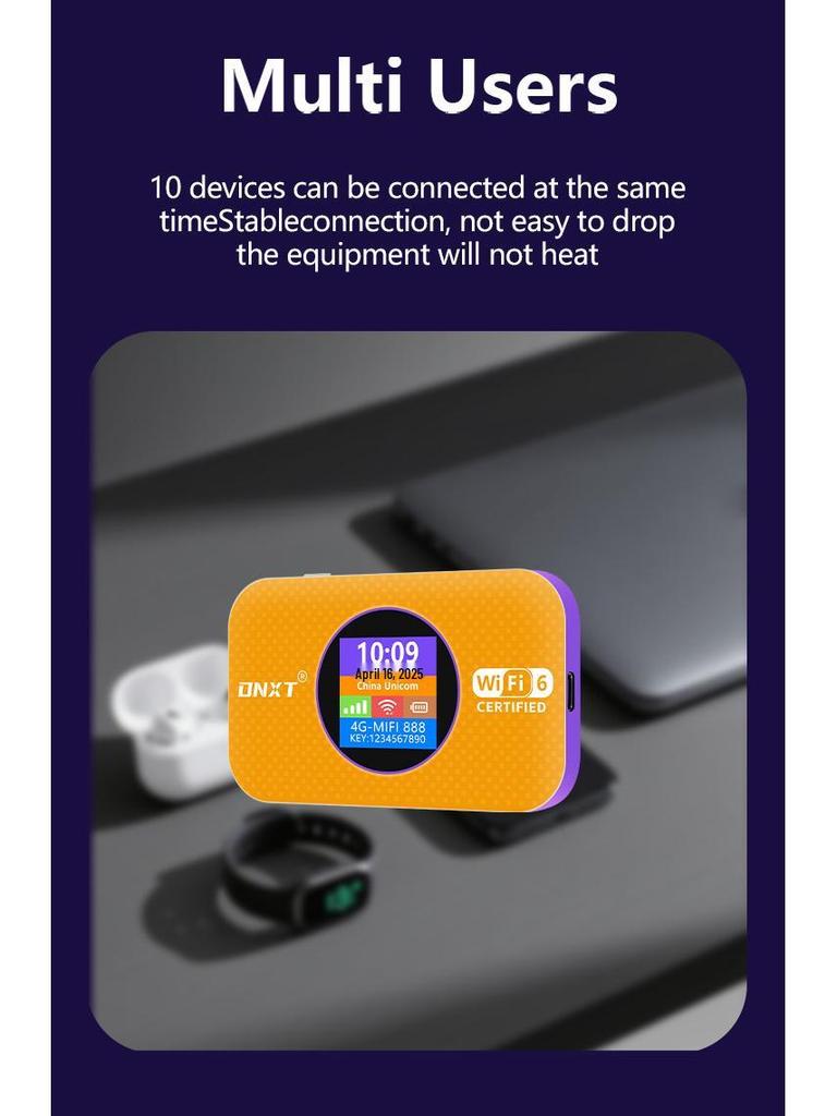 4G Dual-Band WiFi 6 Plug-in Router with Four Color Options for Asia, Africa, Europe, Southeast Asia - Model MF967.