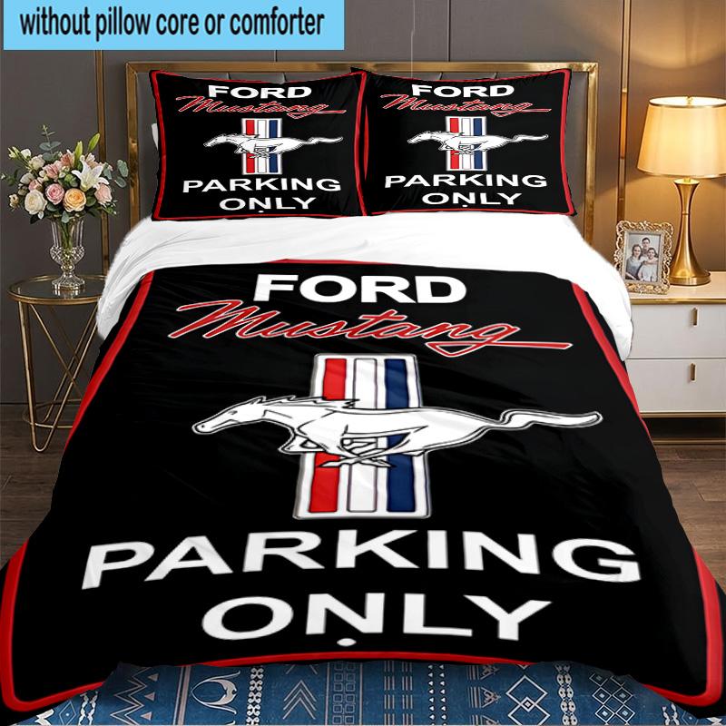 3PCS Mustang Bedding Set,Including 1pc Duvet Cover And 2pcs Pillowcases Perfect for Bedroom, Dormitory, Large Size Fan Christmas Gift