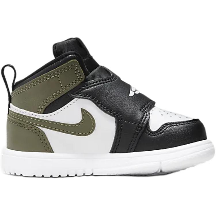 Air Jordan Sky Jordan 1 TD Black Toe Medium Olive Dětské tenisky Bílé BQ7196-092