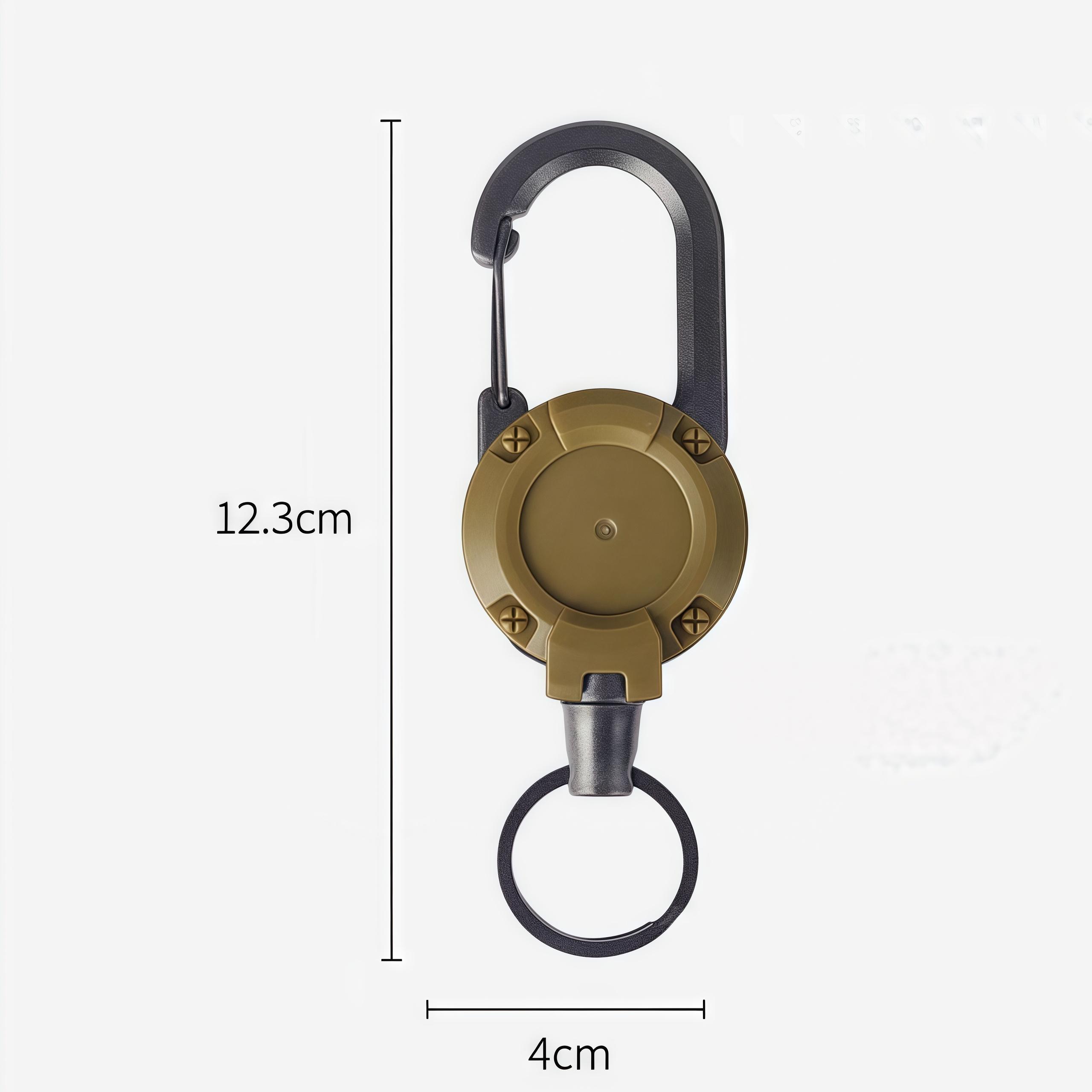 

Custom Name Anti-theft EDC Keychain Stainless Retractable Outdoor Camping Rope Keyring Carabiner Lanyard Key Chain Ring Gift Blank