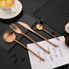 4Pcs White Gold Cutlery 18/10 Stainless Steel Dinnerware Set Spoon Fork Knife Western Home Silverware Tableware Set Supplies
