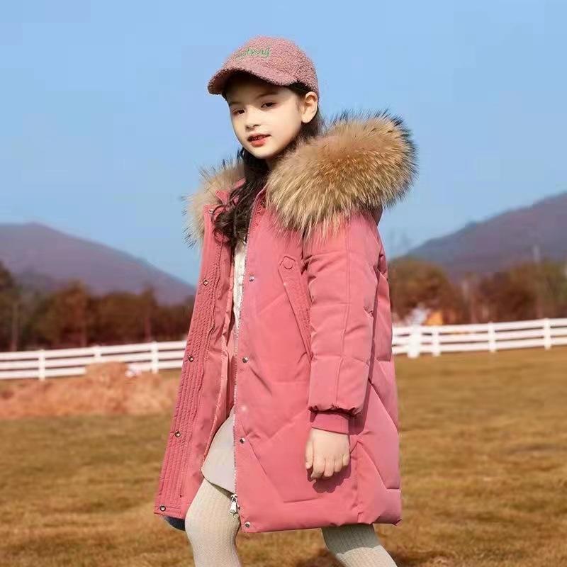 Girls Winter Wear Middle And Older Children Girls In The Long Section Of The Thickened Paragraph Down Cotton Jacket Girls Cotton Clothes