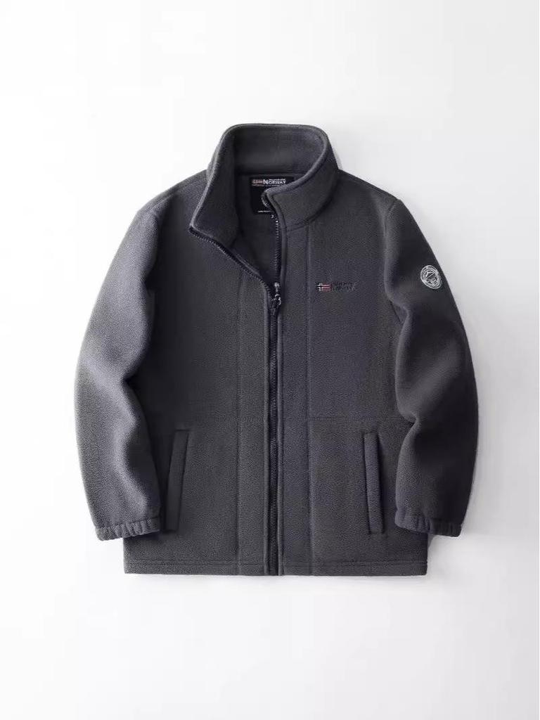 Norwegen Dickes Fleecegefüttertes Warmes Jacke: Doppellagige Baumwolle, Kältebeständig, Stehkragen, Mehrere Taschen, Übergröße.