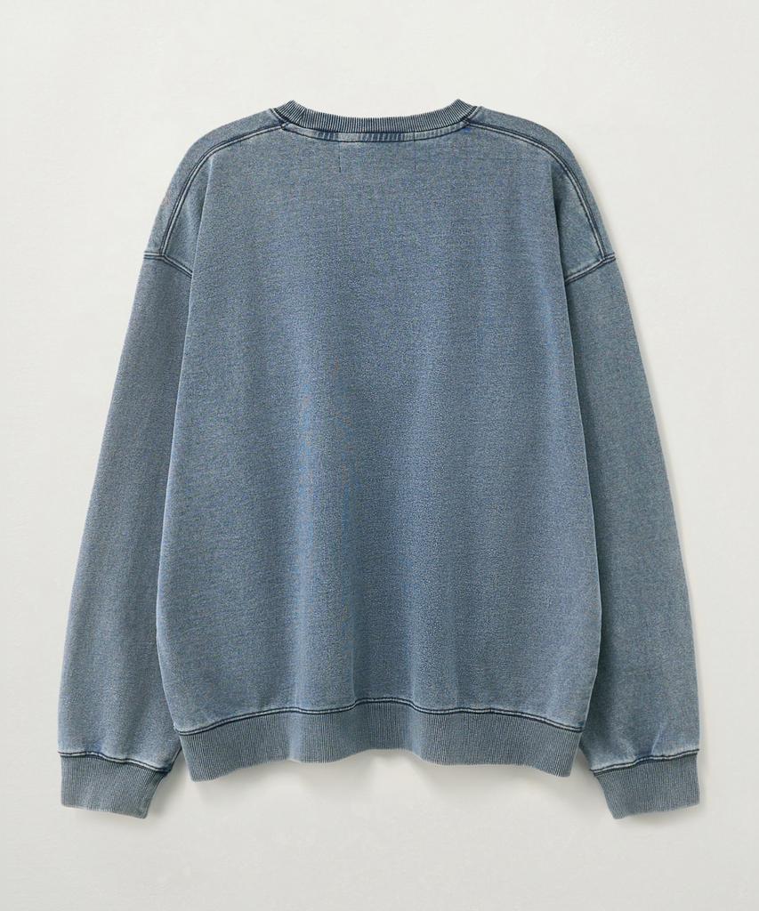 Seteo Denim-Like Washed Sweatshirt Blue