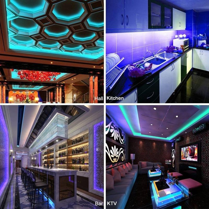 5M 5050 SMD 300Leds RGB Wifi Control fără fir Bandă de lumină flexibilă Lampă cu telecomandă cu 24 taste Kit de alimentare 12V3A