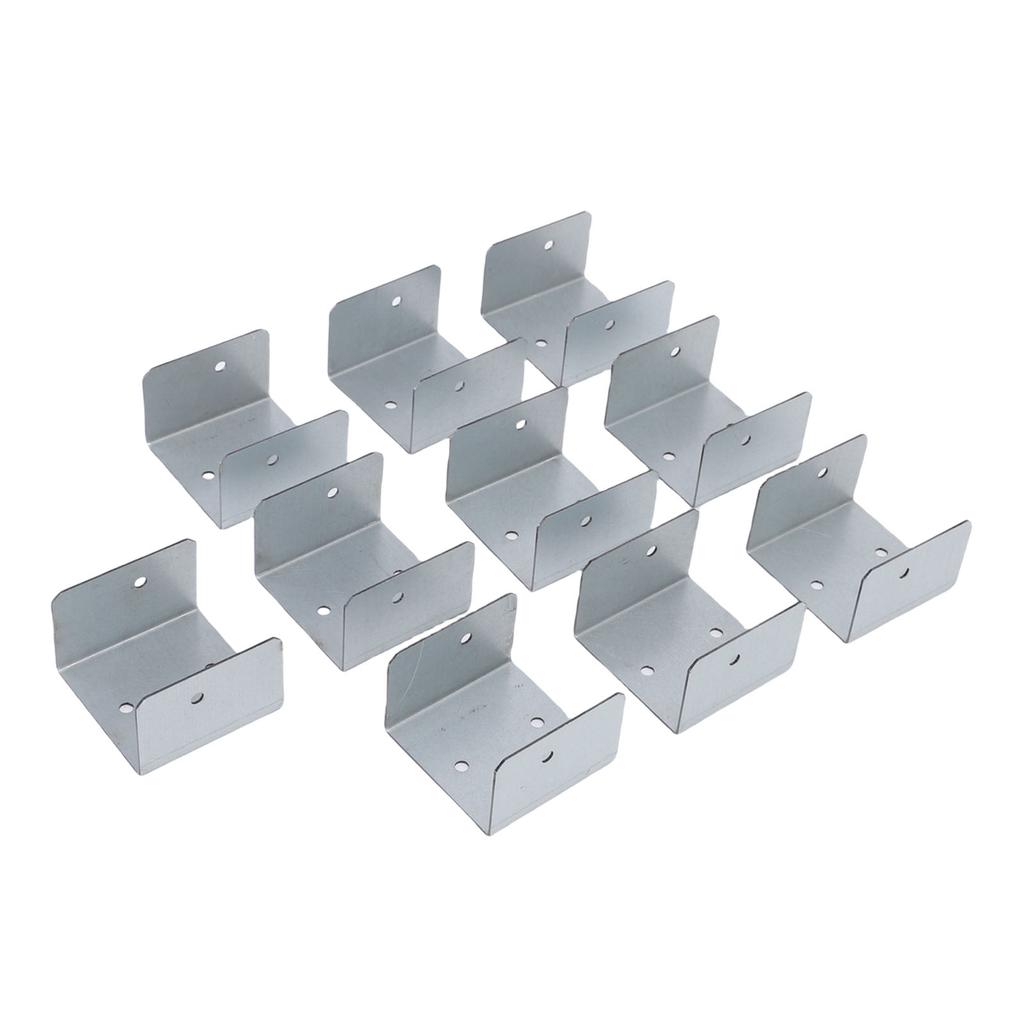 10pcs Timber Post Fasteners U Shape Galvanised Steel Anti Theft Anti Vibration Fence Panel Clamps for Concrete Wood