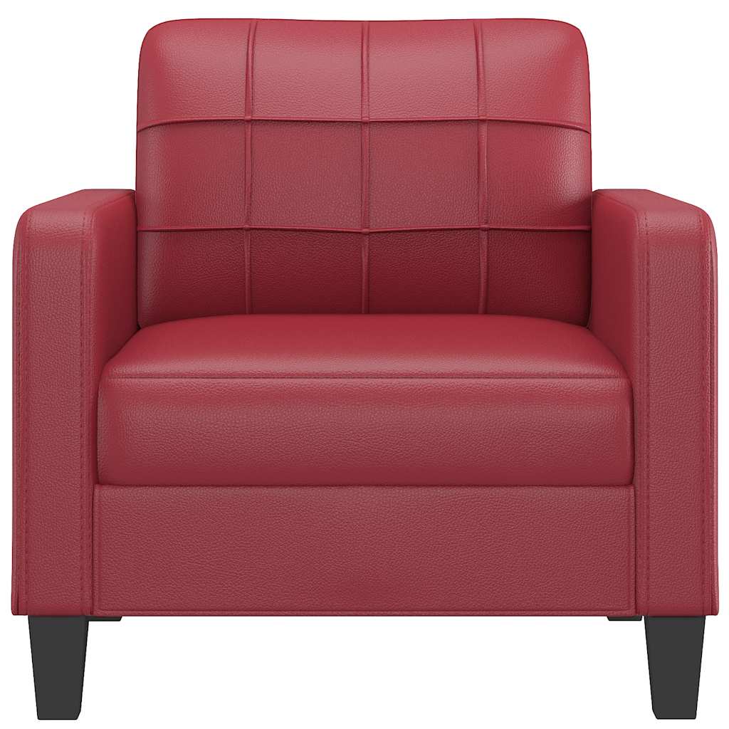 Armchair Burgundy 60 Cm Faux Leather