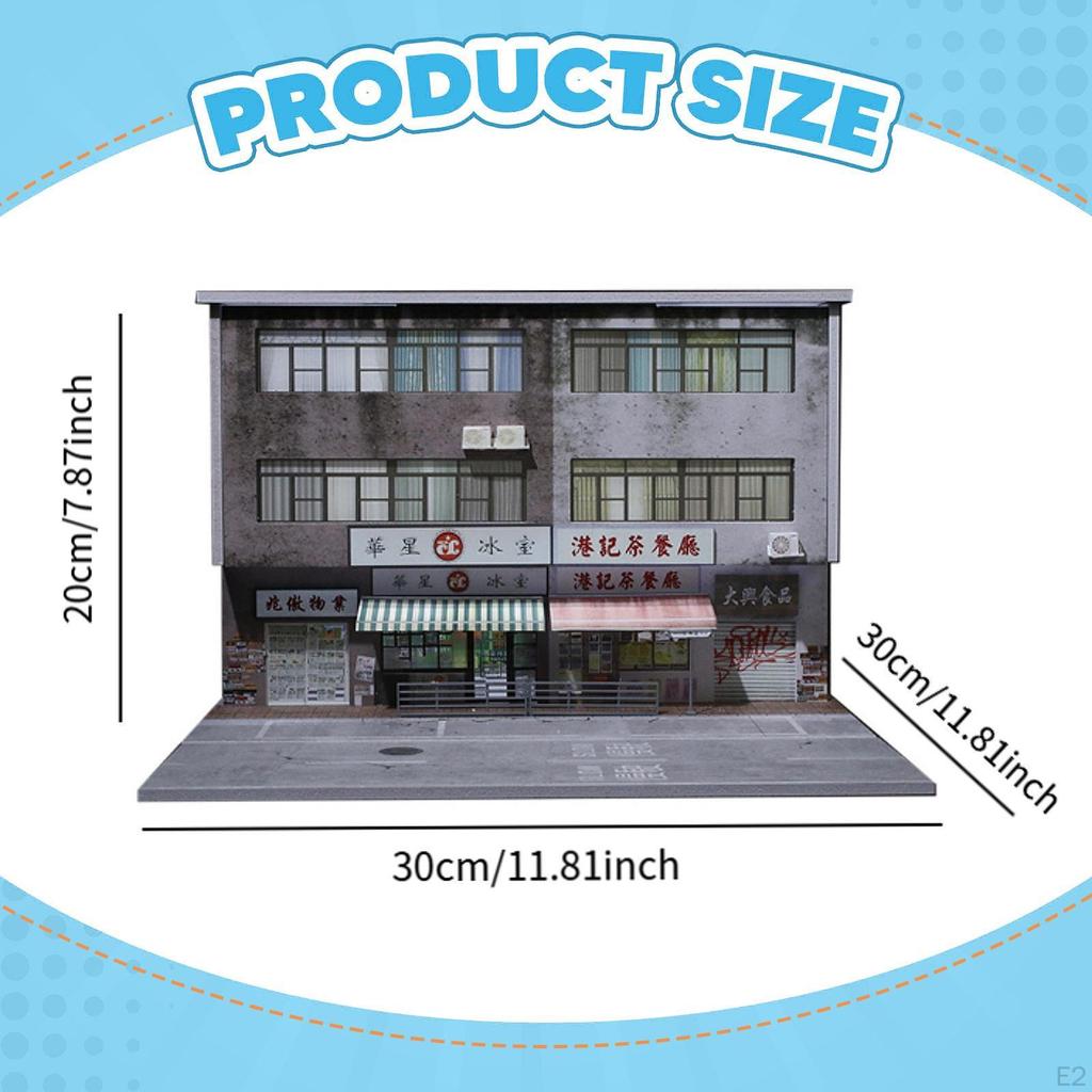 1 Piece Diecast Car Display Case Diorama Building City Backdrop Model Scene Miniature