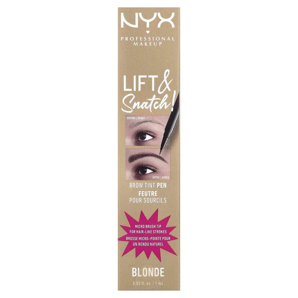 NYX PROFESSIONAL MAKEUP აწიე და მოიგლიჯე! წარბის ტინტის ფლომასტერი, 01 ქერა, 1 მლ (0.03 ფლ უნცია)
