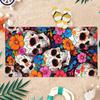 1 Stück Blume Totenkopf Strandtuch Groß Schnelltrocknendes Handtuch Geeignet für Strand Yoga Pool Fitnessstudio Sporttuch Sommergeschenk für Freunde