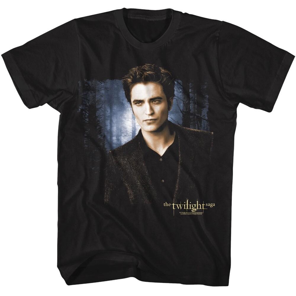 

Twilight Saga Movie T-Shirt EDWARD IN FOREST Official Adult New Black Cotton Unisex T-Shirt L