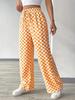Pantalones de Mujer de Cuadros de Tiro Alto y Pierna Recta - Moda Casual para Primavera, Otoño, Invierno y Vuelta al Cole
