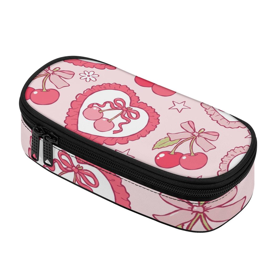 Pen Case Structured Design 300D Polyester Smooth Zipper with Mesh Pocket Removable Divider and Pen Slots for Daily School Use