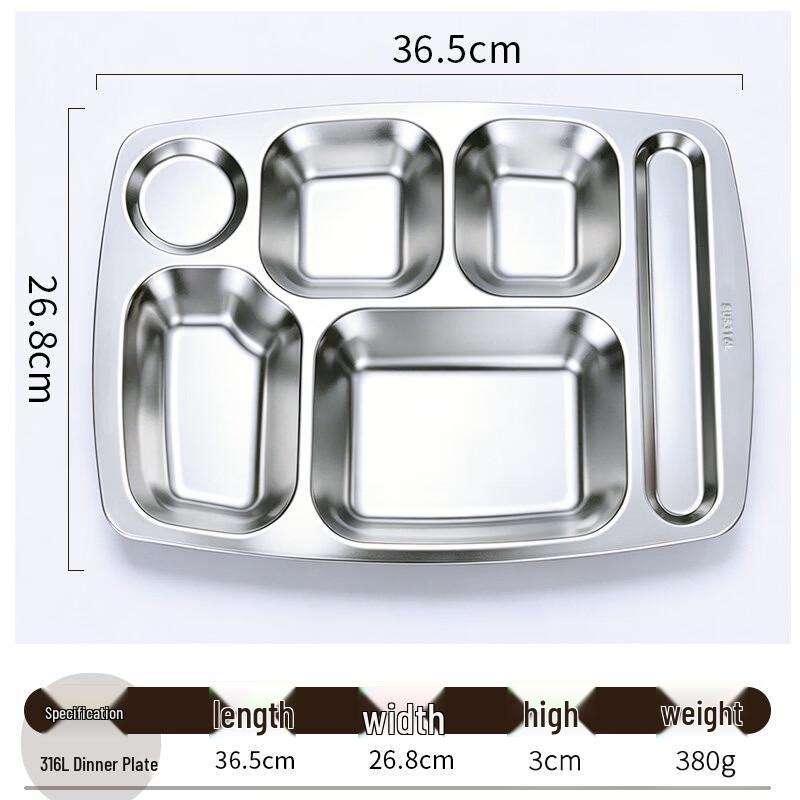 Zhuoliang 316 Stainless Steel Divided Meal Tray Set