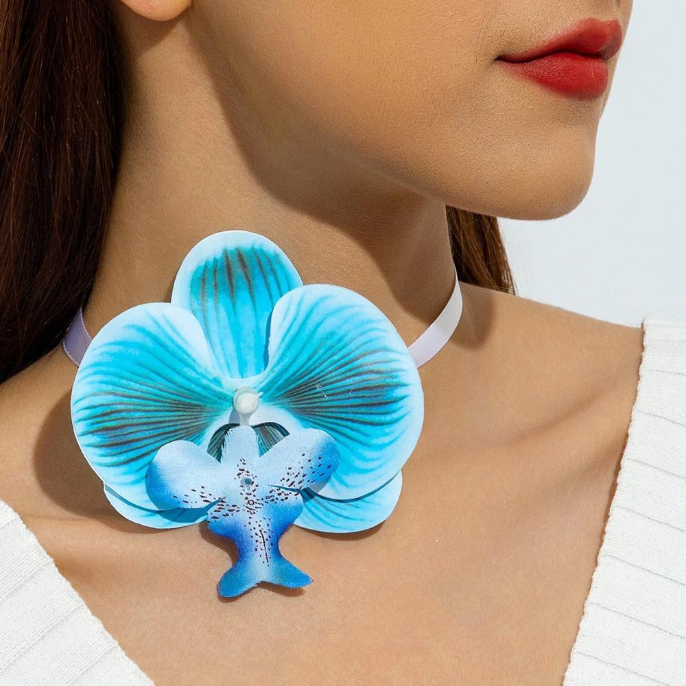 Charm Phalaenopsis Collarbone Chain High-end Flower Choker Exquisite Flower Necklace for Gifts