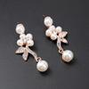 Branch Shaped Simulation Pearl Necklace Earrings Set Ethnic Retro Jewelry Bride Dress Accessories