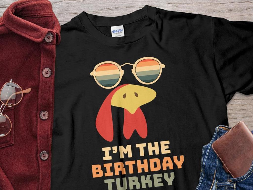 Funny Thanksgiving Shirt, I am the Birthday Turkey, Funny Thanksgiving Match Family T-Shirt