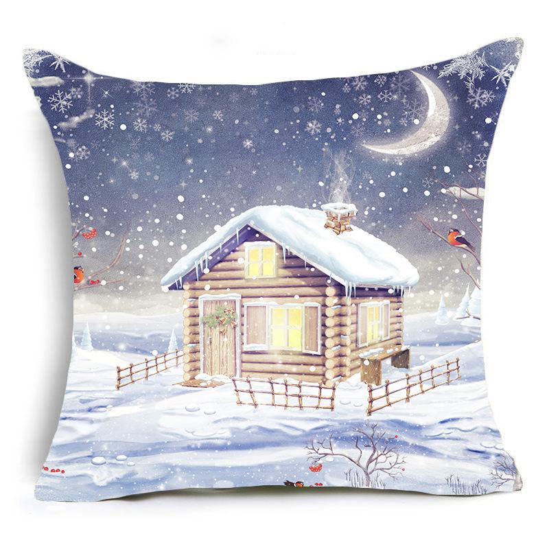 

Рождественский снег Коттедж серии наволочки праздник украшения дома Рождественский подарок Чехлы на подушки 40x40cm