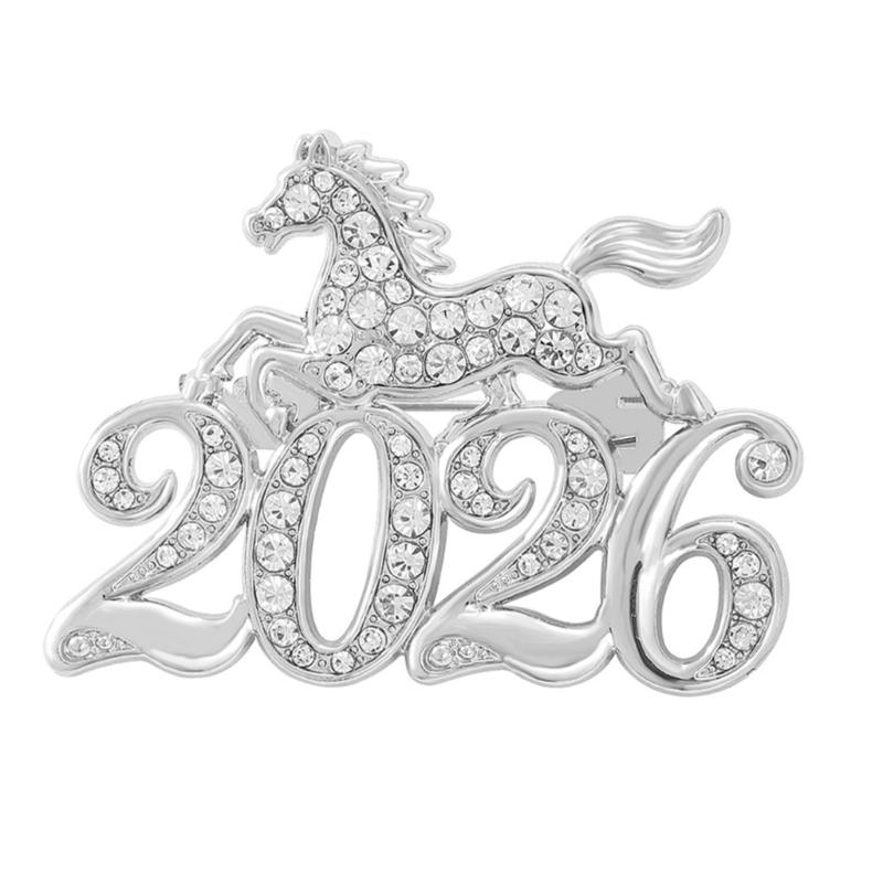 

Stylish 3D Horse Lapel Pin Rhinestones Animal Shaped Jewellery for Clothes and Bags Daily Wear Accessories