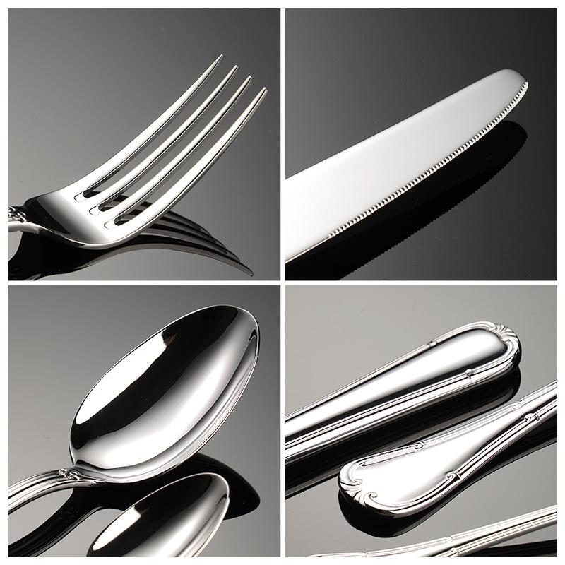 304 stainless steel, forged western lace Garvey knife, fork and spoon hotel restaurant steak knife and fork set