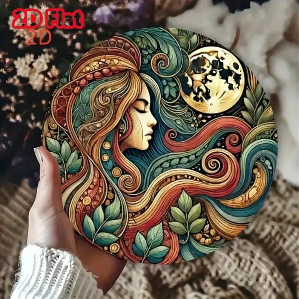 

Vintage Tin Sign Mandala Sun Goddess Art Floral Leaf Pattern Metal Poster Wall Decor 20x20 різнокольоровий