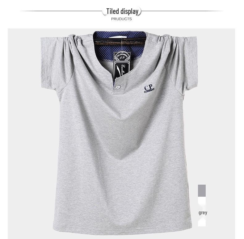 2024 Plus Size Men's V-Neck Sport T-Shirt, Casual Short Sleeve, Youth Extra Large, Half Sleeve, Fat Man Outfit 8335