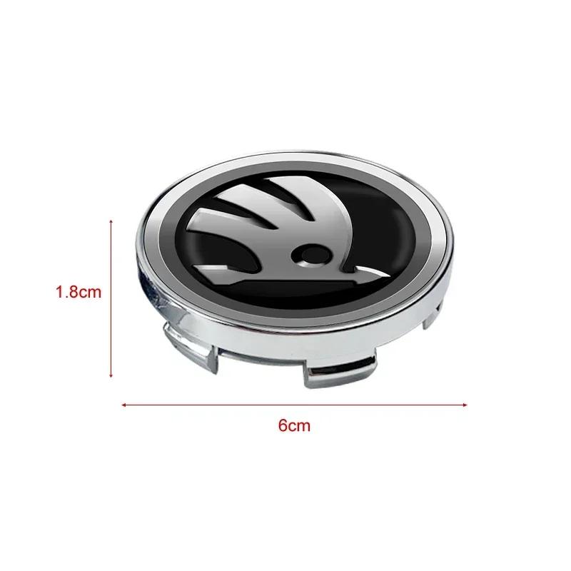 YCGG5 4pcs 60mm car hub center cover sticker wheel hub cover car decoration For Skoda Octavia MK2 MK3 2 3 A7 Fabia Karoq Kodiaq Superb