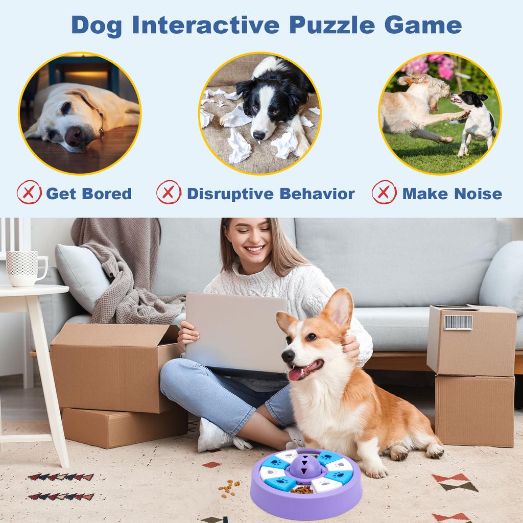 Dogs Toys Slow Feeder Food Dispenser NonSlip Bowl Interactive Increase Puppy IQ Slowly Eating Pet Puzzle Cat Training