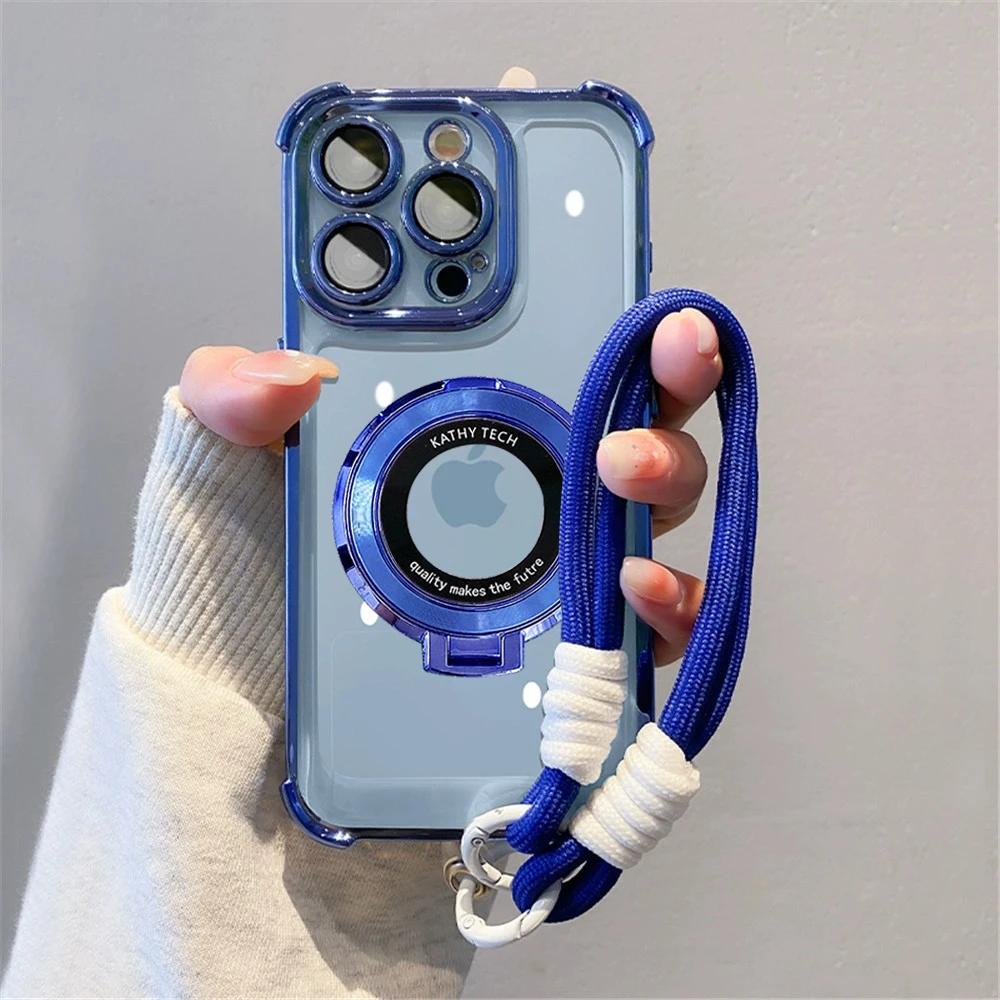 Redmi Note14 Pro Shockproof Magnetic Bracket Phone Case For Xiaomi Redmi Note 14 Pro Plus 4G 5G POCO X7 Pro With Lanyard Cover