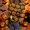 Women's Casual Long Sleeve Ribbed Halloween Print Top Crew Neck Stretchy Slim Fit Lightweight Shirt