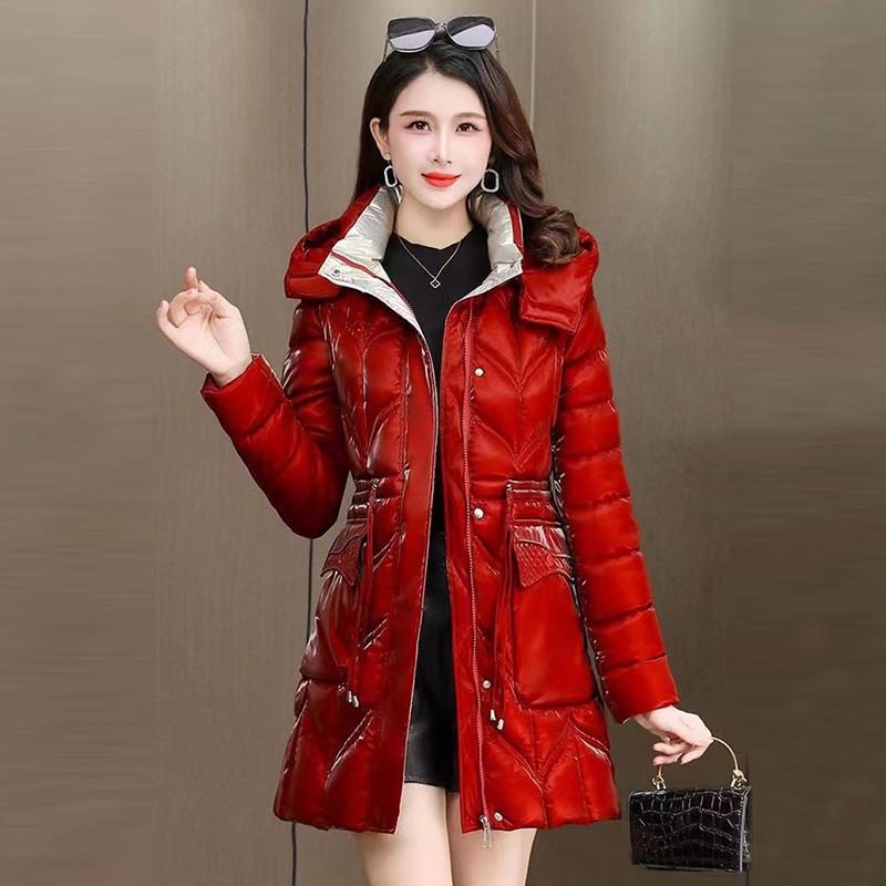 Winter Mid-length Down Padded Jacket, Women's Slim Waist Padded Jacket, Women's Trendy Thick Warm Padded Jacket Jacket