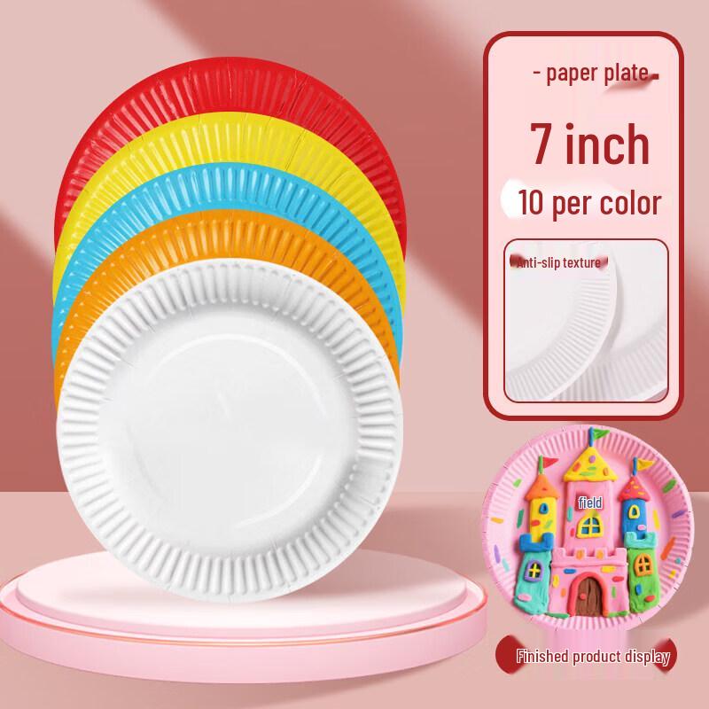 Disposable Round White Paper Plates for Crafts & Parties