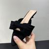 Fashion SUOJIALUN 2025 Summer New Brand Women Slipper Fashion Big Bow-knot Ladies Elegant Slides Thin Low Heel Outdoor Vacation Sandal
