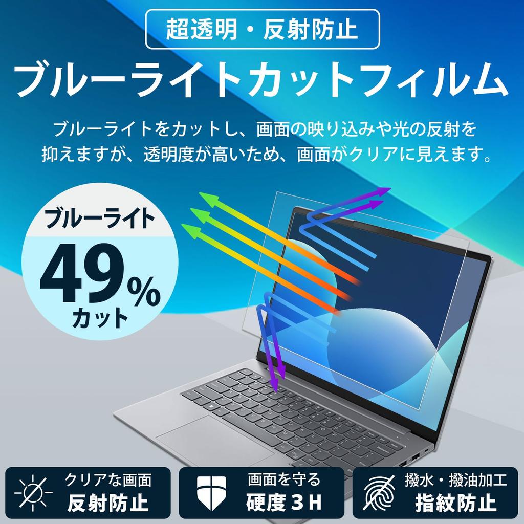 YMYWorld 15.6-inch 16:9 Screen Protector, Anti-Glare, Transparent, Blue Light Blocking, Anti-Reflective, for Laptop PCs