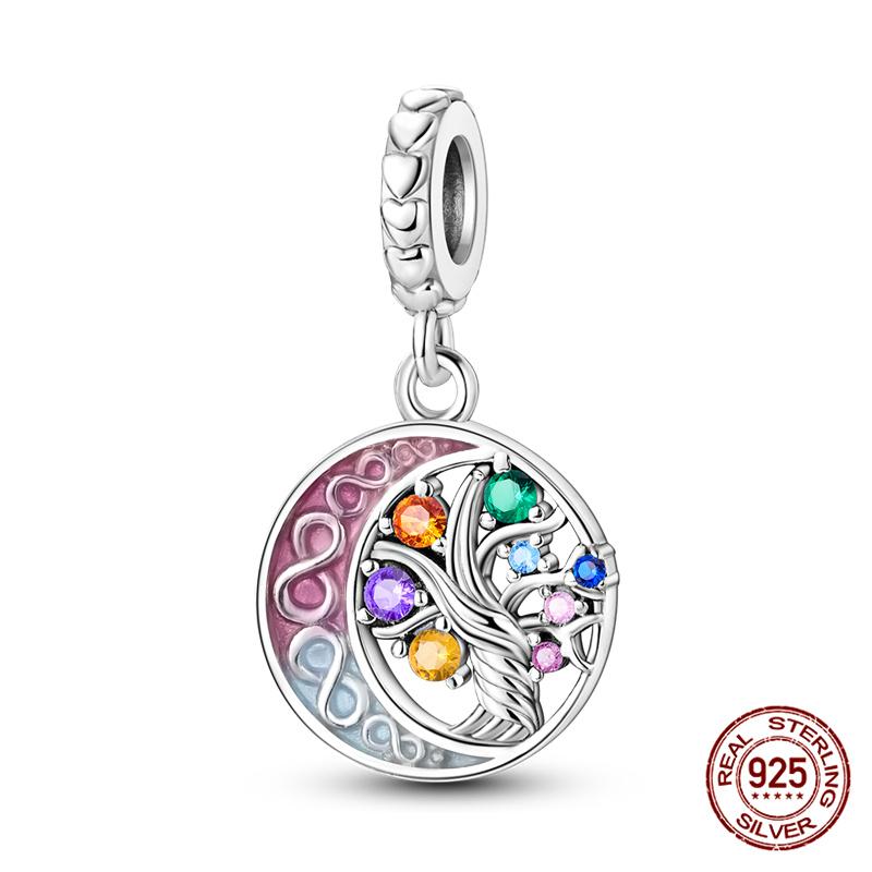 Fit Original 925 Bracelet Magic Star Plate Angel Moon Tree of Life Charms DIY Jewelry Making Women Gift 100% 925 Silver