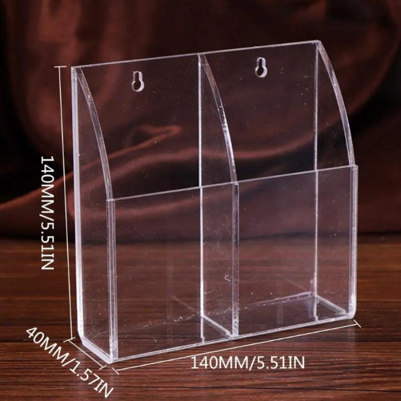 Case Acrylic Remote Control Holder Office Air Conditioner Makeup Brush Home Space Saving Transparent Wall Mounted Storage Box