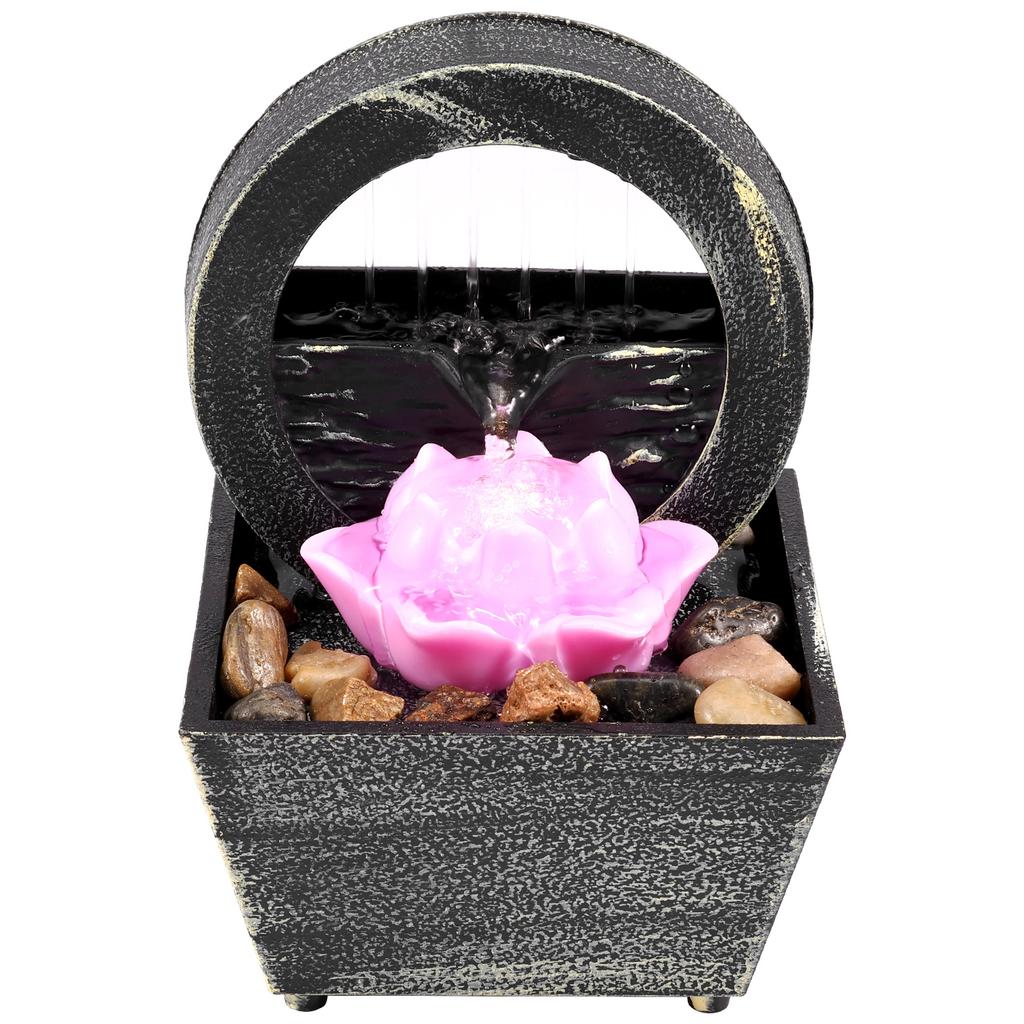 Stolní vodopádová krajinná dekorace relaxace meditace stolní mini fontána jemná světla kreativní ozdoby s tekoucí vodou