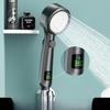 Digital Display Pressure-Boosting Shower Head Set with Hose for Bathing and Showering