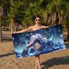 Game F-furina Anime Beach Swimming Towel Soft Absorbent Washcloth Children's Gifts For Kids Travel Camping Gym