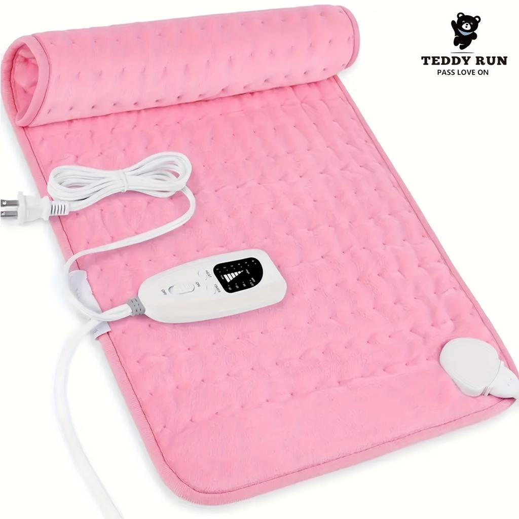 Cobertor elétrico - ajuste de temperatura de 6 marchas, adequado para pescoço, abdômen, ombros, joelhos, flanela macia, fechamento automático, material de flanela macia